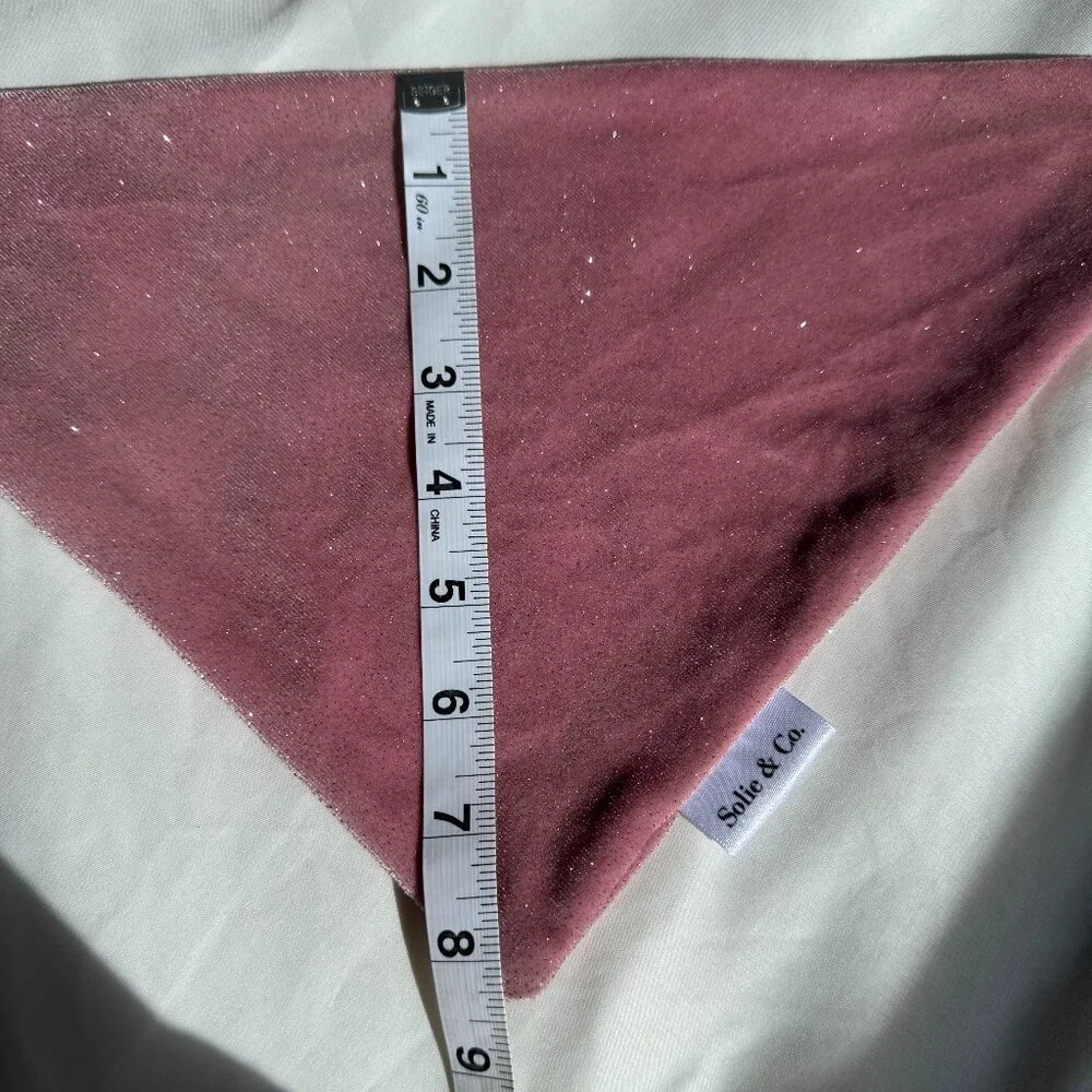 EUC, Solie & Co. Sparkly Berry Pink Faux Velvet Dog Bandana, Size Small